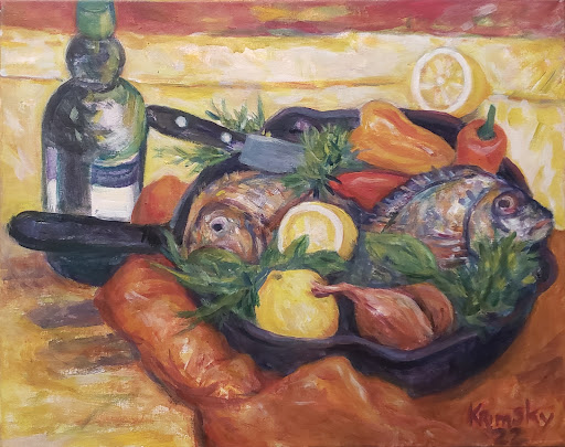 porgies in a black pan